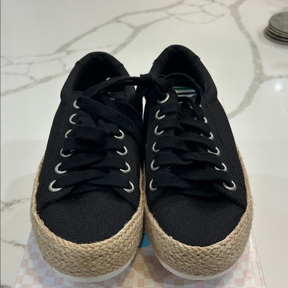Soda Black Canvas Sneakers with Jute Sole - Picture 1 of 7